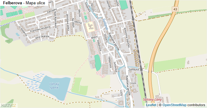 Felberova - mapa ulice