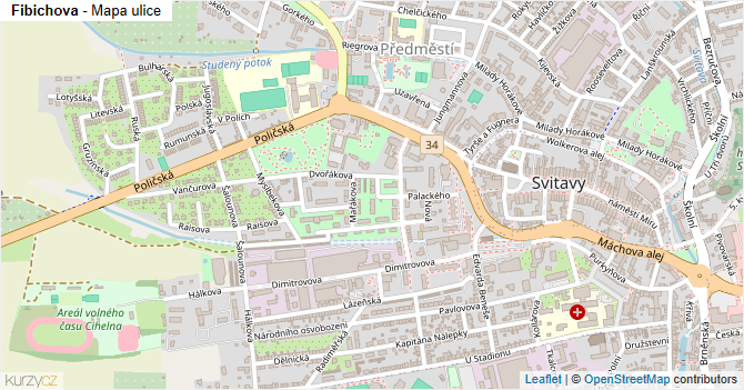 Fibichova - mapa ulice
