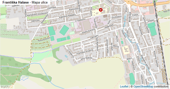 Františka Halase - mapa ulice