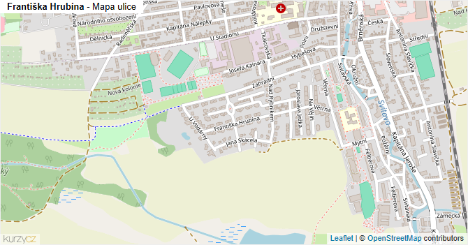 Františka Hrubína - mapa ulice