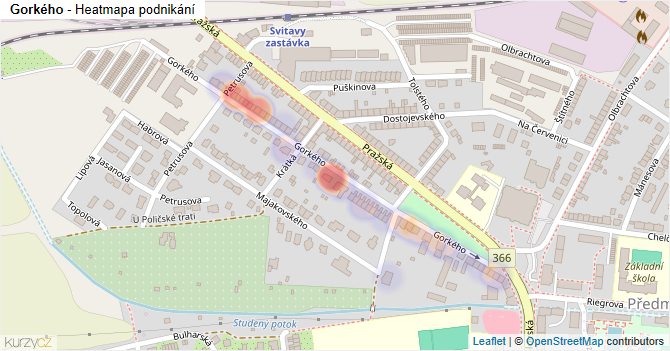 Gorkého - mapa podnikání