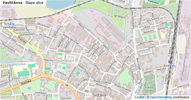 Havlíčkova - mapa ulice