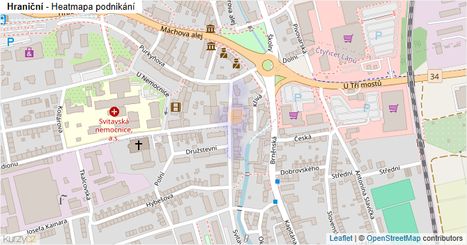 Hraniční - mapa podnikání