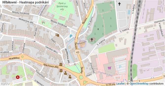 Hřbitovní - mapa podnikání