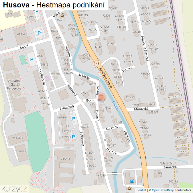 Mapa Husova - Firmy v ulici.