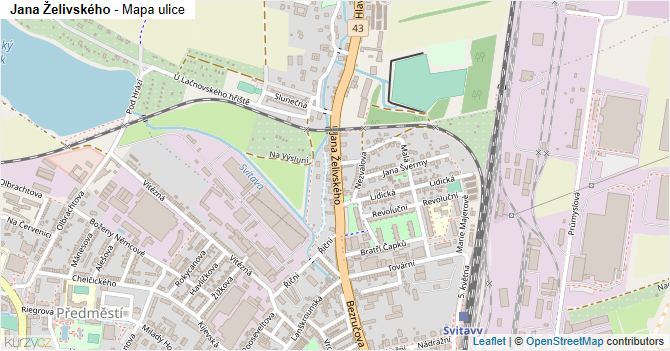 Jana Želivského - mapa ulice