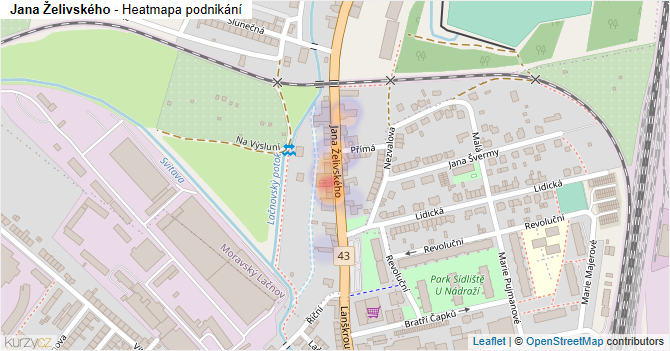 Jana Želivského - mapa podnikání