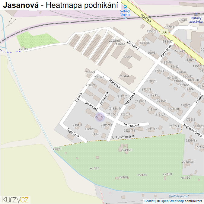 Mapa Jasanová - Firmy v ulici.