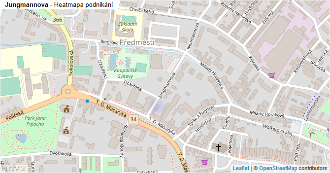 Jungmannova - mapa podnikání