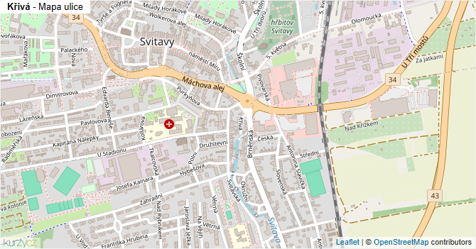 Křivá - mapa ulice