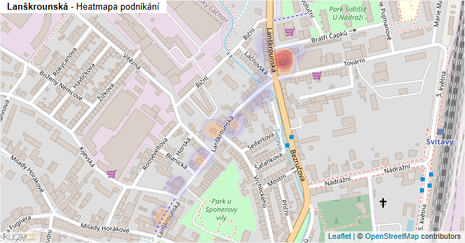 Lanškrounská - mapa podnikání