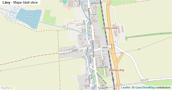 Lány - mapa části obce