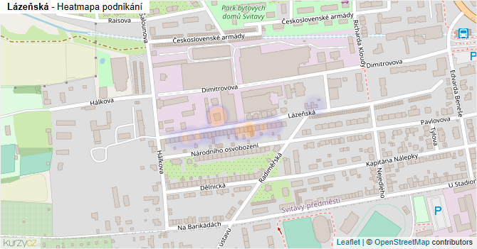 Lázeňská - mapa podnikání