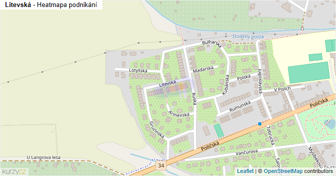 Litevská - mapa podnikání