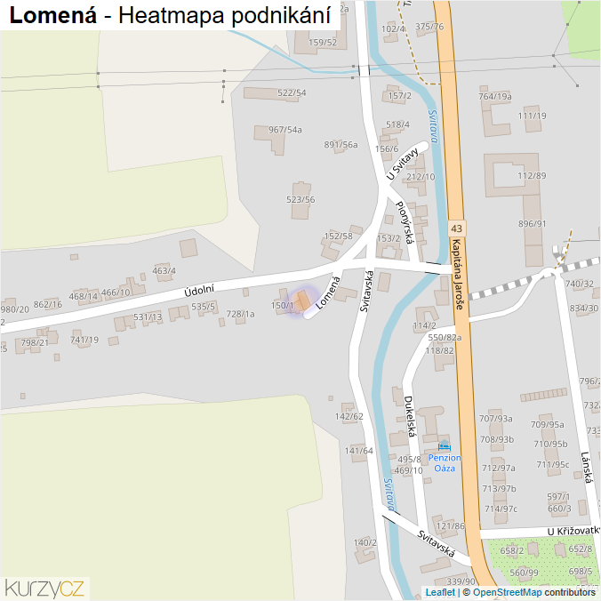 Mapa Lomená - Firmy v ulici.