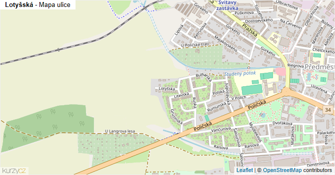 Lotyšská - mapa ulice