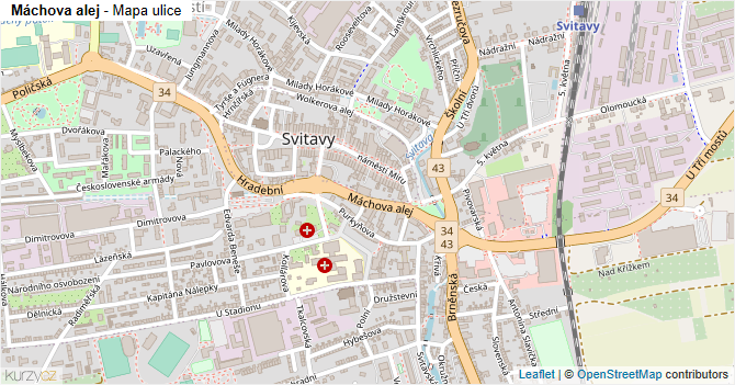 Máchova alej - mapa ulice