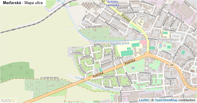 Maďarská - mapa ulice