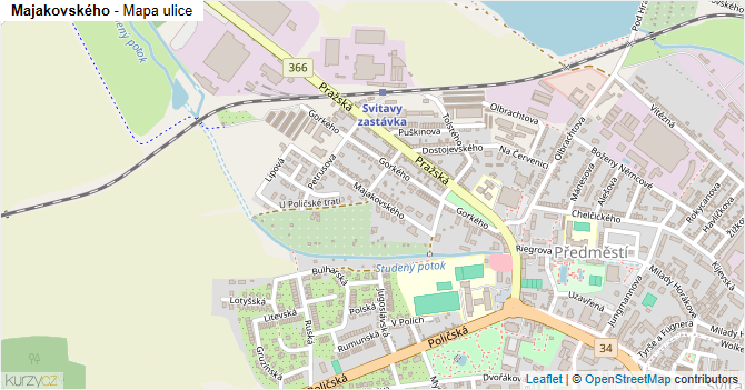 Majakovského - mapa ulice