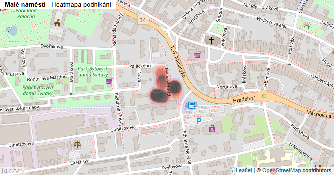 Malé náměstí - mapa podnikání