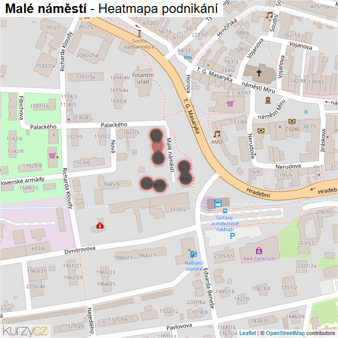 Mapa Malé náměstí - Firmy v ulici.