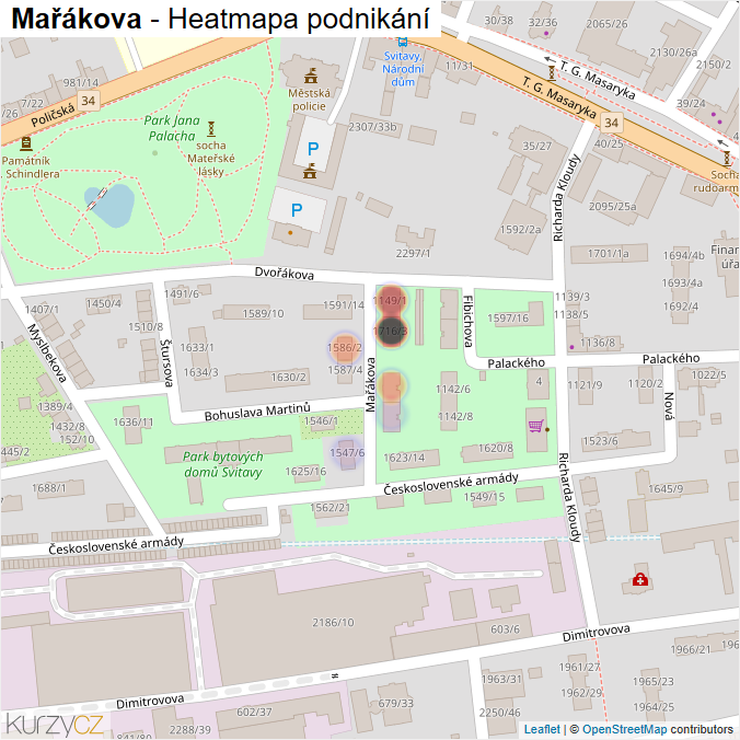 Mapa Mařákova - Firmy v ulici.