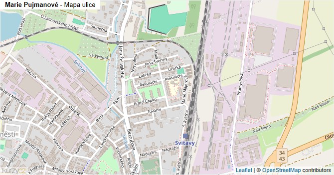 Marie Pujmanové - mapa ulice