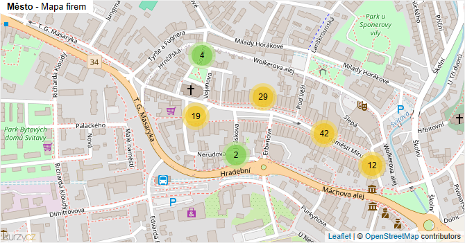 Město - mapa firem