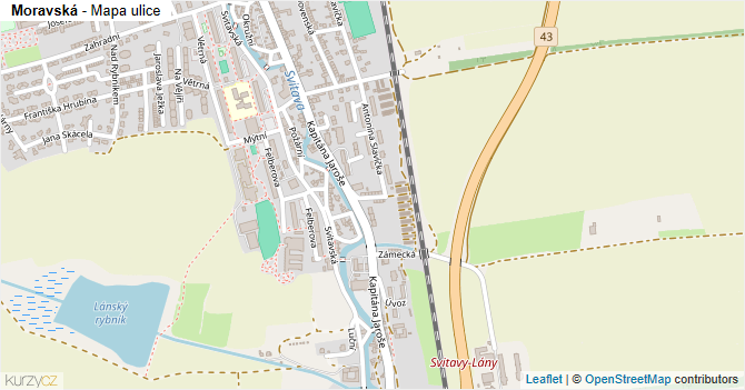 Moravská - mapa ulice