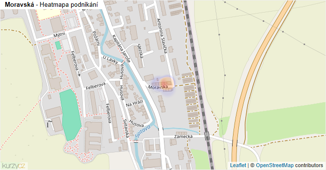 Moravská - mapa podnikání