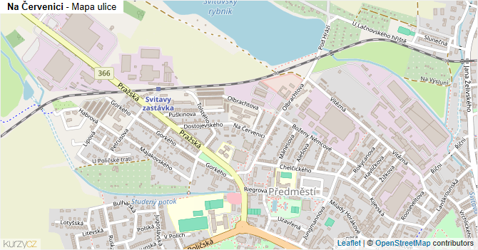 Na Červenici - mapa ulice