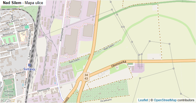 Nad Silem - mapa ulice