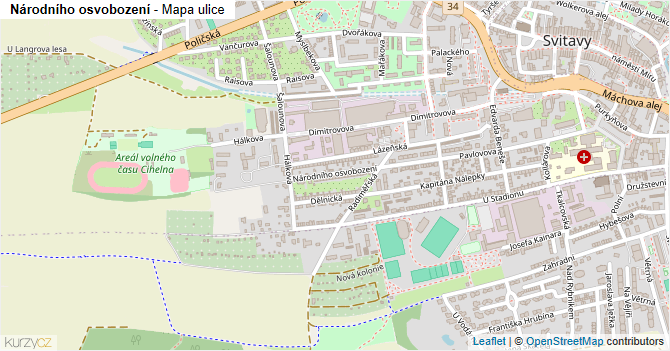 Národního osvobození - mapa ulice
