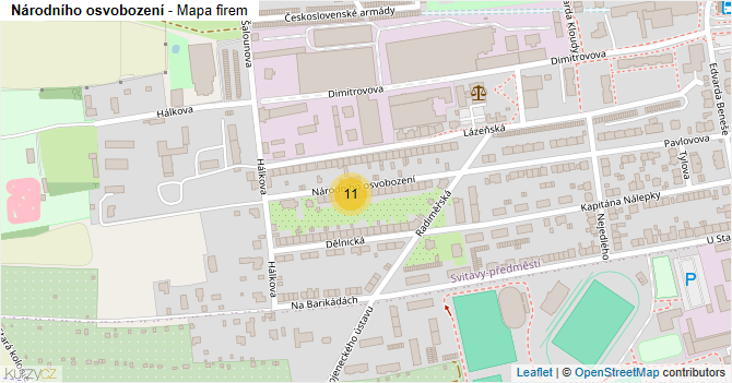 Národního osvobození - mapa firem
