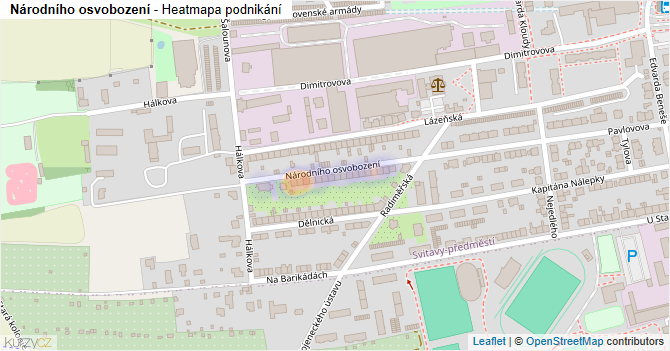 Národního osvobození - mapa podnikání