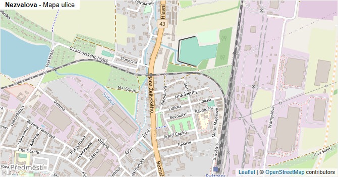 Nezvalova - mapa ulice