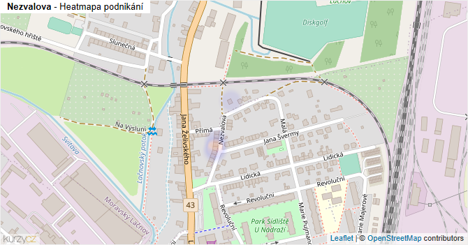 Nezvalova - mapa podnikání