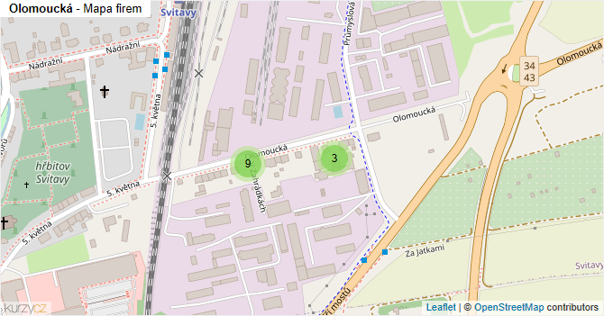 Olomoucká - mapa firem