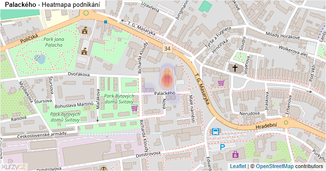 Palackého - mapa podnikání