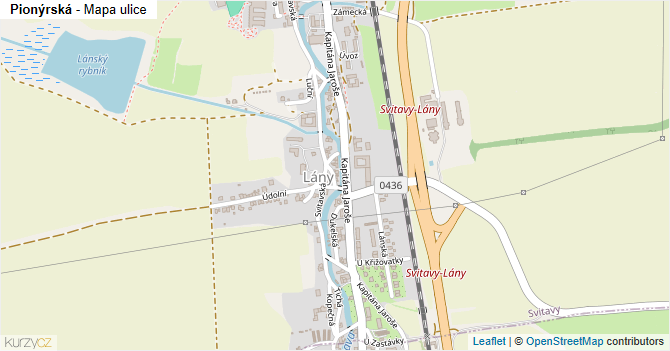 Pionýrská - mapa ulice