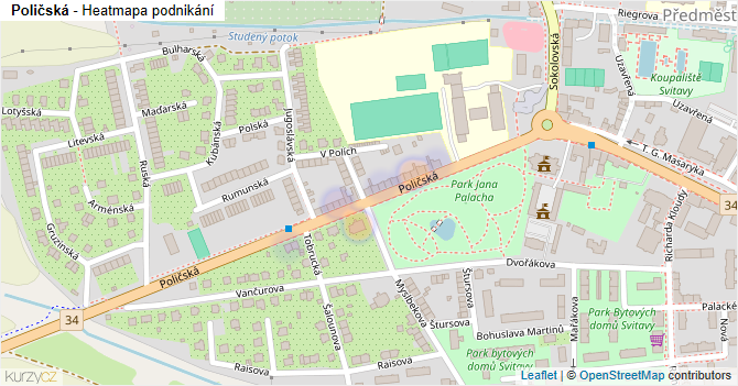 Poličská - mapa podnikání