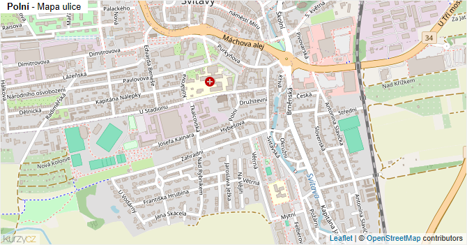 Polní - mapa ulice