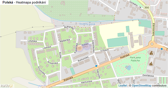 Polská - mapa podnikání