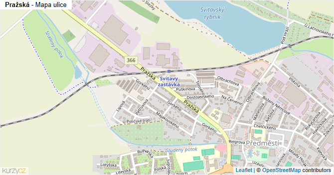 Pražská - mapa ulice