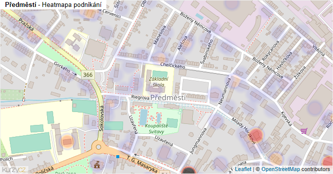 Předměstí - mapa podnikání