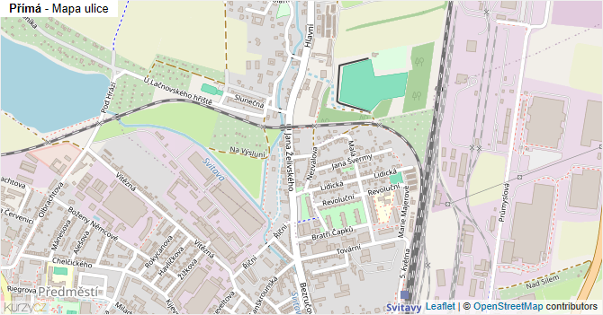 Přímá - mapa ulice