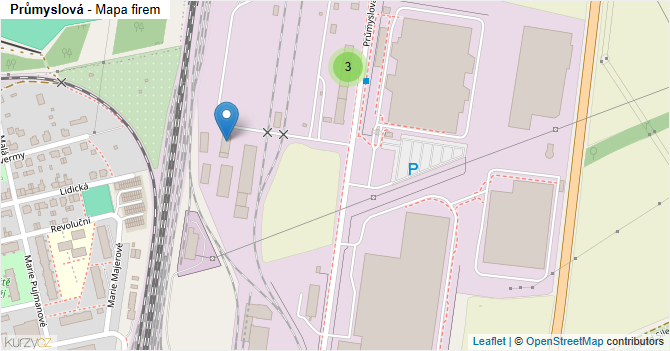 Průmyslová - mapa firem
