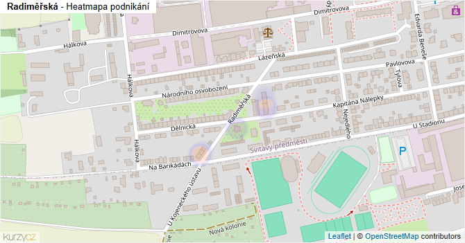 Radiměřská - mapa podnikání