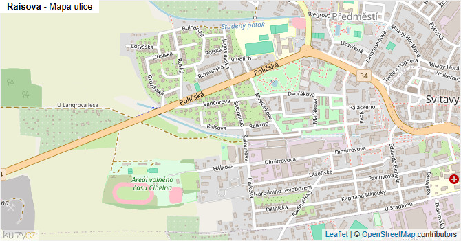 Raisova - mapa ulice