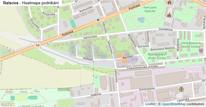 Raisova - mapa podnikání